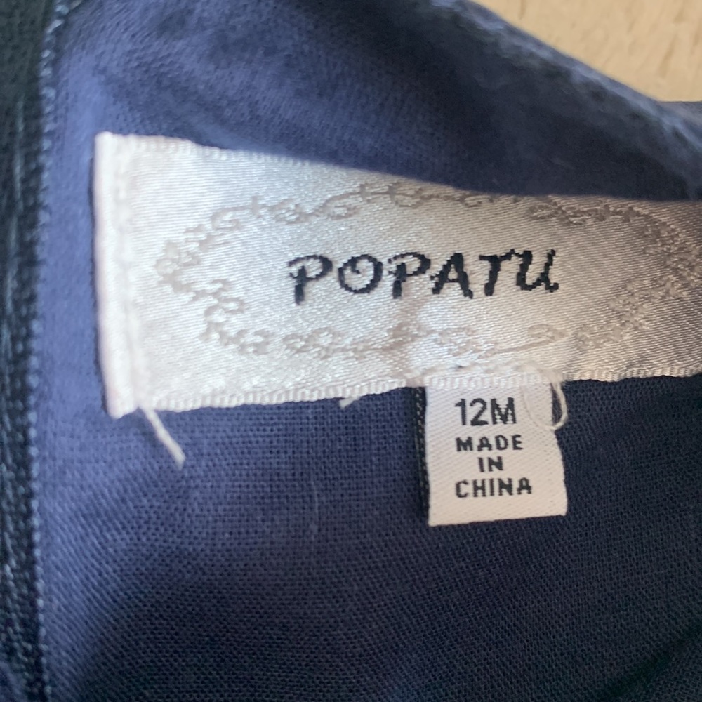 NWT Popatu Navy Blue Silver Stars Dress 12M Tulle Overlay - Picture 8 of 12